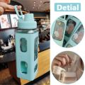 Large Water Bottle Sport Plastic Portable Square Drinking Bottle for Boys and Girl Cute Juice ,Tea ,Water, Cups,(700ml). 