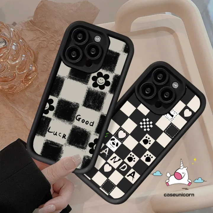 Checkerboard%20Smiley%20Face%20Flower%20Art%20Doodle%20Case%20Compatible%20For%20IPhone%2011%207Plus%2015%2012%2013%2014%20Pro%20Max%20XR%208Plus%20X%20XS%20Max%2015%206%208%207%206S%20Plus%20SE%202020%20Couples%20Angel%20Eye%20Soft%20Cover%20-%20Image%206