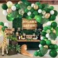 Jungle Safari Green Balloon Garland Arch Kit Kids Birthday Party Supplies Deer Pattern Gold Latex Ballons Baby Shower Decoration Luhuai CVC. 