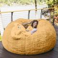 Giant Fur Bean Bag Cover Big Round Soft Fluffy Faux Fur BeanBag Lazy Sofa Bed Cover Living Room Furniture Without Inner Core.