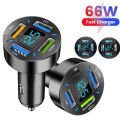 【Grim Teiousx】66W 4USB PD Quick Car Charger Fast Charging Car Adapter Cigarette Lighter Socket Splitter For OPPO Realme 5 5S 5i C3 6i 7 8 P. 