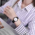YIKAZE Women's Wristwatch Simple Black White Women Quartz Watch Silicone Strap Wristwatch Big Dial Woman Minimalist Design Watch.