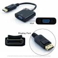 Display Port / Dp To Vga Port Converter / Adapter - Black. 