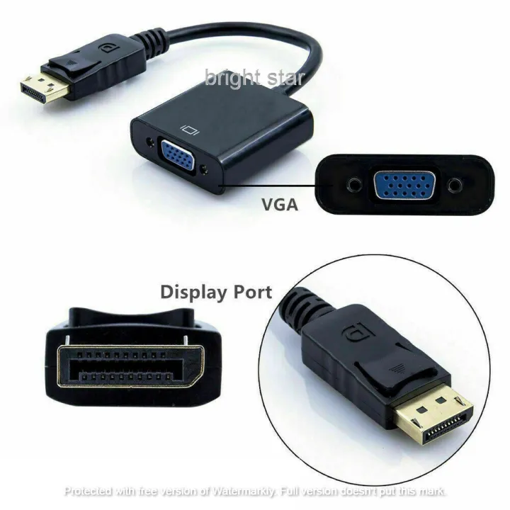 Display%20Port%20/%20Dp%20To%20Vga%20Port%20Converter%20/%20Adapter%20-%20Black%20-%20Image%203
