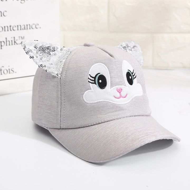 Summer%20Children's%20Caps%20New%20Cute%20Cartoon%20Cat%20Ear%20Girls%20Hats%20Adjustable%20Baseball%20Cap%20For%20Kids%20Children%20Girl%20Sun%20Hat%202-8%20Years%20-%20Image%206