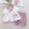 Baby Girl Summer Western Suit 2024 New Baby and Children's Clothes Girls Short Sleeve Clothes Small Children's Summer Clothes 1-4 years old.