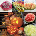 Pumpkin Carving Kit for Halloween Jack-O-Lanterns Cutting Sculpting Tools 5 Pieces Stainless Steel Carve Sculpt Tools Set. 