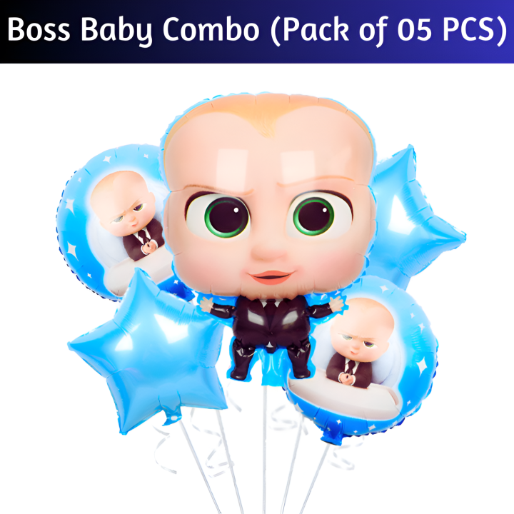 Boss Baby Foil Balloons for Birthday Decoration Set for Boys & Kids ...