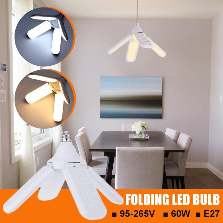 Lamps%2060W%204%20Blades%20Folding%20E27%20Screw%20LED%20Bulb%20Home%20Pendant%20Lamp%20Decor%20Kits%2095-265V%20-%20Image%203