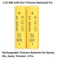 1.2V 600 mAh (For Trimmer Battery) Rechargeable Heavy Duty Aa Battery Ni-Cd.-Batteries for Kemei, Htc, Gami, Trimmer. 2 Pcs. 