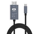 Type C To 4K 30Hz HDMI-Compatible Adapter Cable Phone Monitor Screen HDTV Adapter Cable Computer Video Same Screen HDMI Cable. 