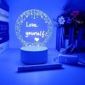 (BC)Creative Note Board Led Night Light Rewritable Message Board with Pen,USB Night Lamp Decoration (Transverse). 