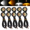 NCANRUI 10 Pcs 12V 23Mm Dual Color Switchback 4014 Smd 12 Led Drl Eagle Eye Daytime Light Car Motor Turn Lights.