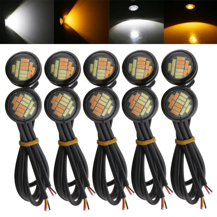 NCANRUI%2010%20Pcs%2012V%2023Mm%20Dual%20Color%20Switchback%204014%20Smd%2012%20Led%20Drl%20Eagle%20Eye%20Daytime%20Light%20Car%20Motor%20Turn%20Lights%20-%20Image%203