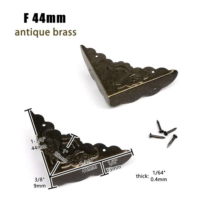 12pcs%20Antique%20Brass%20Bronze%20Black%20Jewelry%20Chest%20Box%20Wooden%20Case%20Suitcase%20Furniture%20Decor%20Iron%20Metal%20Corner%20Protector%20Cover%20-%20Image%207
