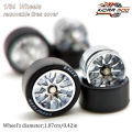 1/64 Wheels with Rubber Tires CE28 Refitting Parts for Diecast Model Car Hot Wheels Matchbox Tomica D:11mm 1 Set. 