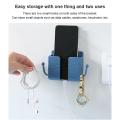 Multi-Function Wall Mounted Organizer Holder, Storage Box, Remote Control, Mobile Phone Plug, Home Charging Shelf - Phone Stand. 