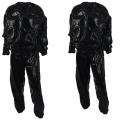 2 Pcs Heavy Duty Fitness Weight Loss Sweat Sauna Suit Exercise Gym Anti-Rip Black XL & 4XL. 