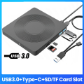 6 In1 External CD/DVD Drive USB3.0 Type C CD DVD RW VCD Optical Drive with SD TF Card Reader DVD Burner for PC Laptop 1 PCS. 