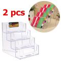 2pcs 4 Layer Lipstick Clear Office Eraser Counter Acrylic Card Holder Stand Display(null).