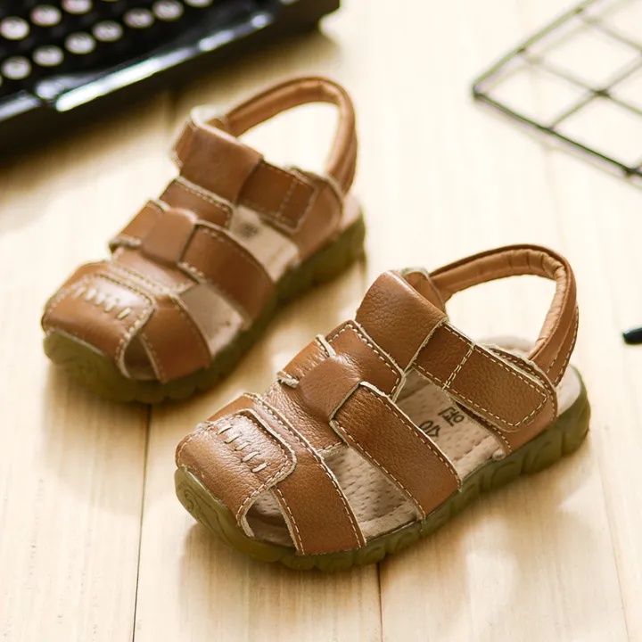 Boys%20sandals%202024%20Summer%20New%20Baby%20Genuine%20Leather%20Children's%20Closed%20Toe%20Girl%20Child%20Soft%20Bottom%20Beach%20Shoes%20Children's%20Shoes%20-%20Image%207