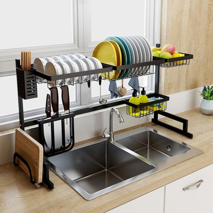 85cm%20Kitchen%20Shelf%20Organizer%20Dish%20Drying%20Rack%20Over%20Sink%20Utensils%20Holder%20Bowl%20Dish%20Draining%20Shelf%20Kitchen%20Storage%20Countertop%20Organizer%20-%20Image%202