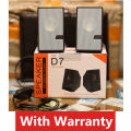 D7 Multimedia Speaker with 3.5 Aux Connectivity - USB Powered and Volume Control Laptop/Desktop Speaker - White, 2.0 Channel. 