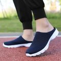 Men New Summer Mesh Casual Shoes Outdoor Breathable Half-pack Slippers Men's Women's Flat Bottom Fashion Couple Walking Shoes. 