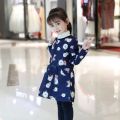 Autumn and Winter Girls' Waterproof down Jacket Overclothes Baby Blouse Zipper inside-out Wear Protective Clothing Apron Painting Bib. 
