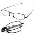 Portable 2 Pairs Of Compact Folding Reading Glasses With Mini Flip Top Carrying Case For Fashion Men And Women Rotation Eyeglass +1.5 Black &+2.0. 