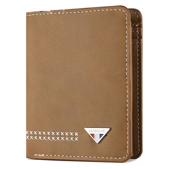 DEABOLAR Men Wallet Retro Casual Short Multi-card Holder Driver License Case