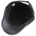 Fashion PU Leather Caps Windproof Man Beret Bandage Hat Spring Flat Cap Casquette Warm Side S Boina Masculina.