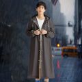 Adult Long Raincoat Reusable Waterproof Rain Coat Windproof EVA Rain Coat Drawstring for Outdoor Travel Emergency.