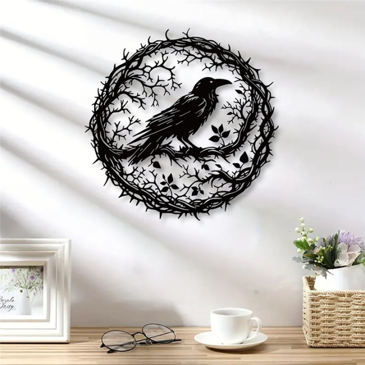 Raven%20Bird%20Metal%20Wall%20Art,Crow%20Wall%20Art%20Decor%20Sculpture%20-%20Image%205