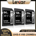 Lexar 1667x SDXC Memory Card 64GB 128GB 256GB SD UHS-II C10 U3 V60 Full-HD 4K Video SD Card Up To 250MB/s Read for DSLR Camera.