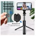 Q07 Selfie Stick Foldable Mini Tripod with Fill Light Bluetooth Remote Shutter Retractable Rod for Phone (100cm). 