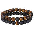 2023 Design Trendy Jewelry Couple Black Yoga Beaded Bracelets Natural Stone Bracelet Set. 