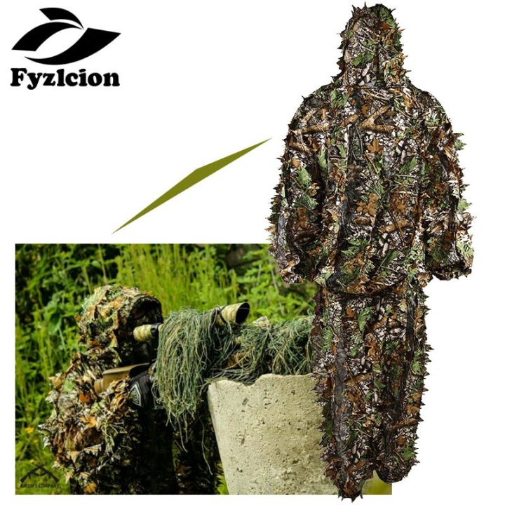 Hunting%20Birding%20Durable%20Outdoor%20Woodland%20Ghillie%20Suit%20Kit%20Cloak%20Military%203D%20Leaf%20Camouflage%20Camo%20Jungle%20Clothing%20-%20Image%207