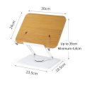 360°Rotating Base Book Stand Holder for Reading Hands Free Foldable Book Display Stand with Paper Clips Wood Panel Stand Easy to Use. 