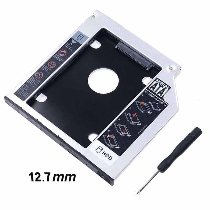 Laptop DVD to 2nd SSD/HDD Caddy Hard Drive Enclosures Size 12.7mm -Black