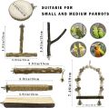 7Pcs Natural Wooden Bird Perch Set – Parrot Perch Toys, Wooden Perch Swing, Cage Accessories for Budgies, Cockatiels, Lovebirds, Finches, and Other Small to Medium Birds. 