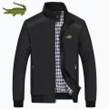Cartelo crocodile high quality men's comfortable business jacket sports mandarin collar zipper jacket coat windbreaker. 
