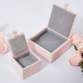 High-End Jewelry Box Compact Flocked Wooden Ring Storage Retro Necklace Case for Travel Home Gift Women Display.