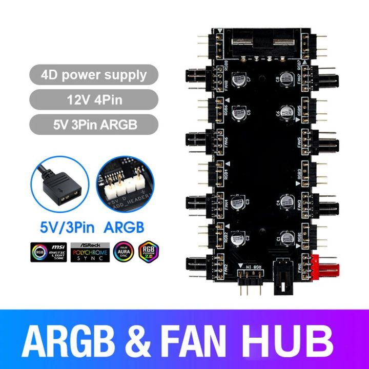 12V%204Pin%20RGB%205V%203%20pin%20ARGB%20Cable%20Splitter%20Hub%20SATA/4D%20Powered%20Extension%20Cable%20Adapter%20LED%20Strip%20Light%20PC%20RGB%20Fan%20Cooler%20Control%20-%20Image%205