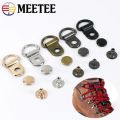 10/30/50Sets Meetee 9*14mm Metal Copper D Ring Buckle Carabiner Installation Nail Shoes Strap Hook Bag Accessory Leather Craft. 