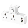 LDNIO SC-2311 20W 3-Port USB Charger HUB Extension Power Strip With 1 x 20W USB-C PD Power Delivery / 1x 18W USB QC3.0 / 1x USB-A & 2 Power Sockets with LED Touch Light. 