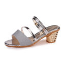 2022 New Women's Sandals Summer Style Wedges Pumps High Heels Slip on Bling Fashion Gladiator Heels Shoes Ladies Open Toe Slides.