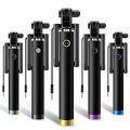 Three Generations of Wire-Controlled Selfie 3 Mobile Phone Universal Foldable and Portable Selfie Stick. 