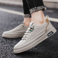 【Counter】Men's Autumn Sports Casual Borad Shoes Fashionable All-Match Soft Bottom White Shoes Slip-on Breathable.