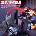 All-inclusive ear large size PU earmuffs electric breathing light luminous bluetooth wireless headset computer headset Type-C mouth.